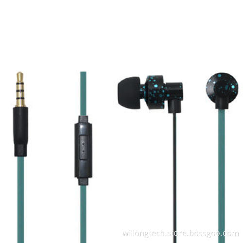 Flat Cable with Volume Control In-ear Earphone